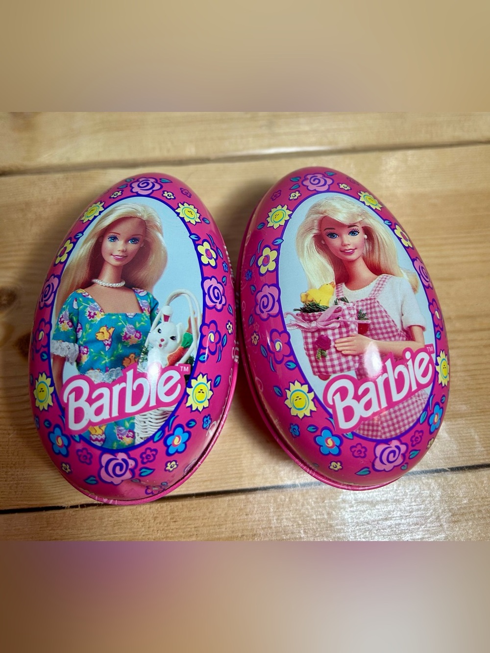 Vintage Russell Stover Barbie Tin Canister Easter Eggs
